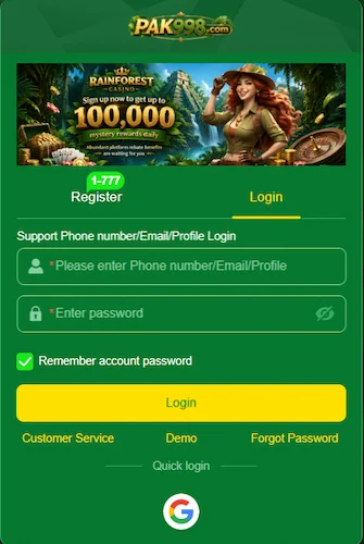 Pak998 Game login
