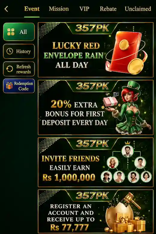 Rewards & Bonuses in 357PK Game